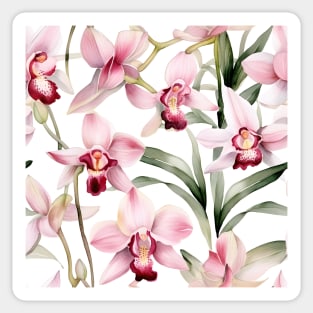 Watercolor Orchid Pattern 4 Sticker